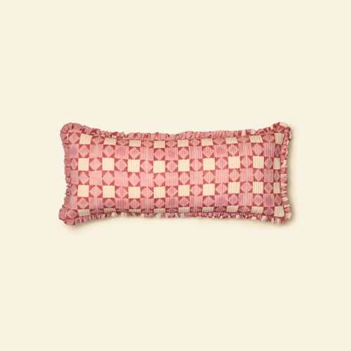 Cotton Quilted Frill Cushion | Clover Floss | Large