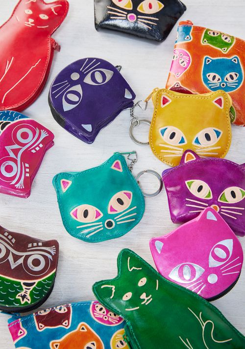 Bright Leather Keyrings & Purses