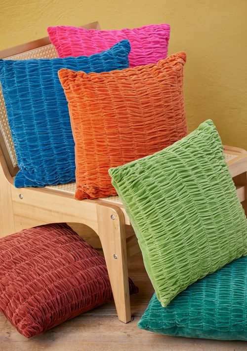 Gathered Velvet Cushion Covers