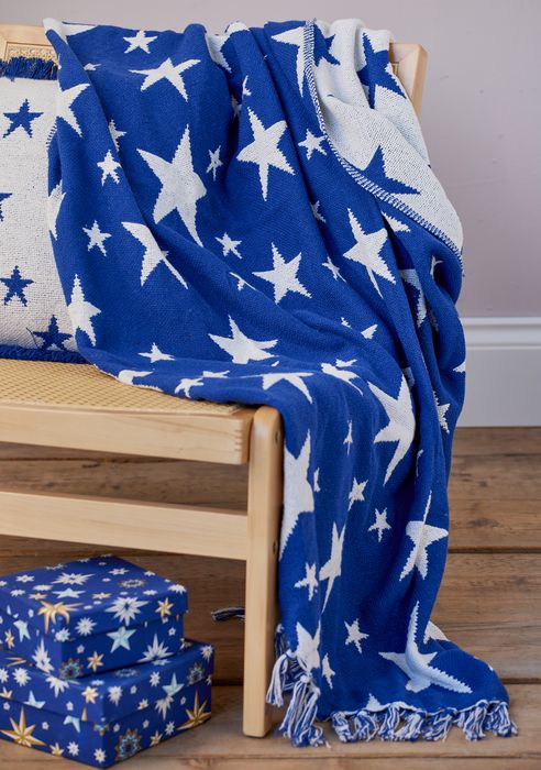 Recycled Cotton Reversible Star Cushion & Throw