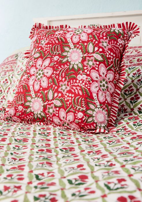 Gulab Floral Block Print Furnishings, Accessories & Clothing