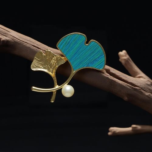 Ginkgo Leaf Brooch