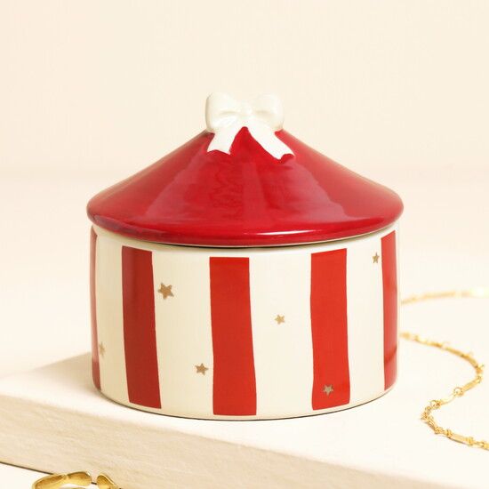 Ceramic Circus Tent Trinket Pot