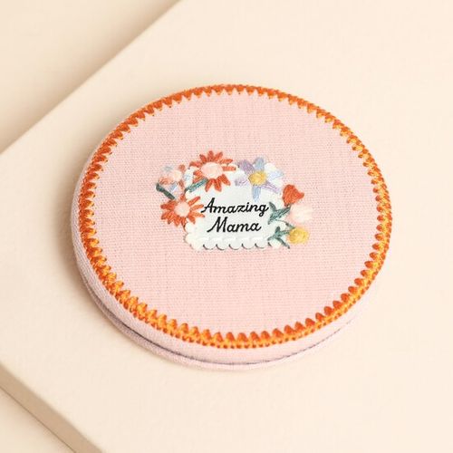 Pink Fabric Amazing Mama Compact Mirror