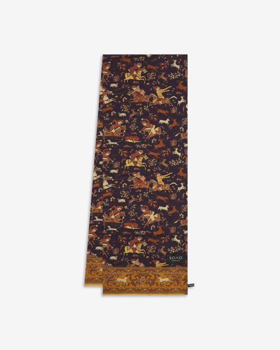 UK Wool and Silk Scarf - Hunters in Indigo