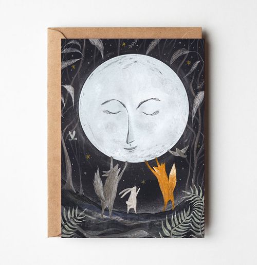 Moon and Friend Greeting Card