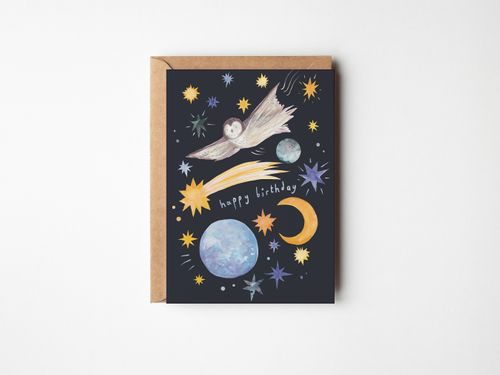 Happy Birthday Shooting Stars Greeting Card