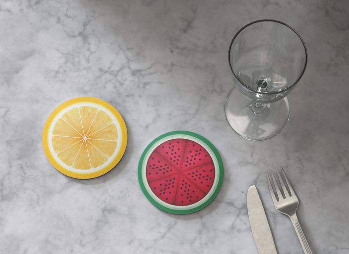 Lemon Round Coaster Set of Four