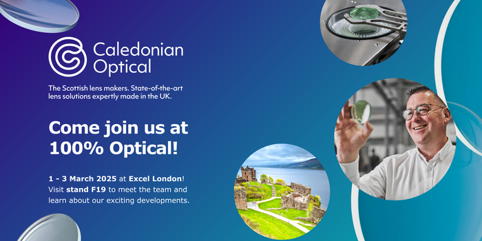 Scottish Lens Maker, Caledonian Optical to Showcase Cutting-Edge Digital HD Lens Solutions at 100% Optical 2025