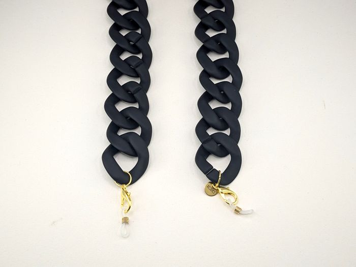 Iris – Large Black Matt Glasses chain acrylic chain – perfect for wearing with sunglasses and as glasses holder