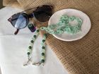 Green Aromatherapy Essential Oil Diffuser chunky acrylic glasses chain – perfect for wearing with sunglasses and as glasses holder