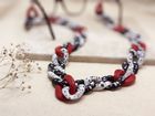 Fiona Glasses chain – Red, Black & White chunky acrylic chain