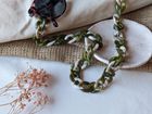 Puglia – Glasses chain Warm Marble & Olive chunky acrylic chain – perfect for wearing with sunglasses and as glasses holder