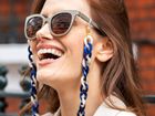 Ema – Marble Blue & Marble Cream chunky acrylic glasses chain