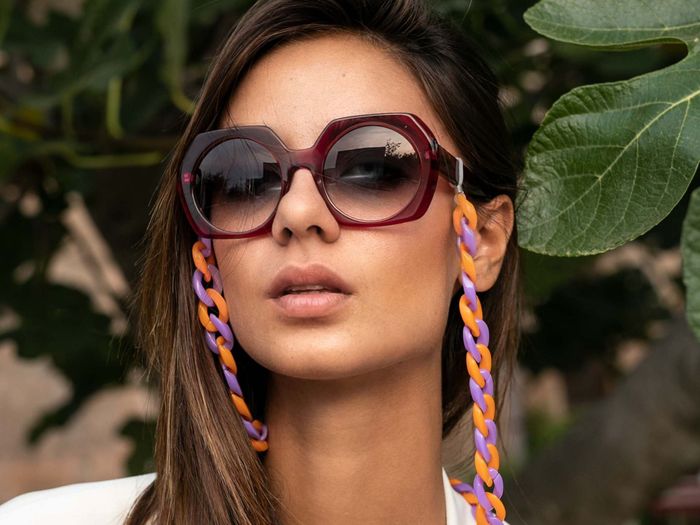 Austin – Glasses chain – Lilac and Orange chunky acrylic chain