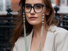 Green Aromatherapy Essential Oil Diffuser chunky acrylic glasses chain – perfect for wearing with sunglasses and as glasses holder