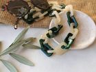 Curtis – Large Glasses chain Marble Green & Cream chunky acrylic chain – perfect for wearing with sunglasses and as glasses holder
