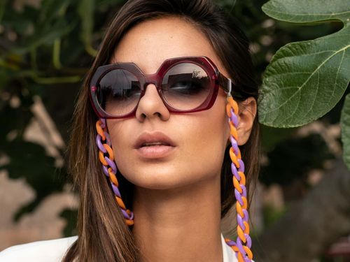 Austin – Glasses chain – Lilac and Orange chunky acrylic chain