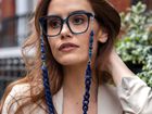 Blue Aromatherapy Essential Oil Diffuser chunky acrylic glasses chain -  perfect for wearing with sunglasses and as glasses holder