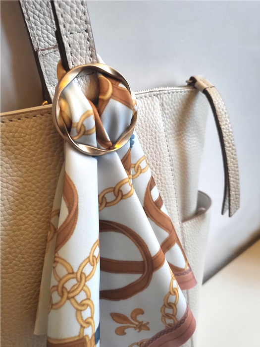 Eggshell Theia handbag microfibre scarf set