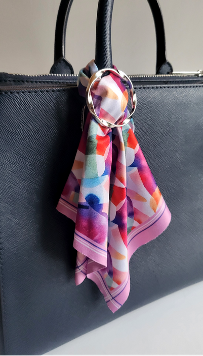 Magenta Bloom Theia handbag microfibre scarf set