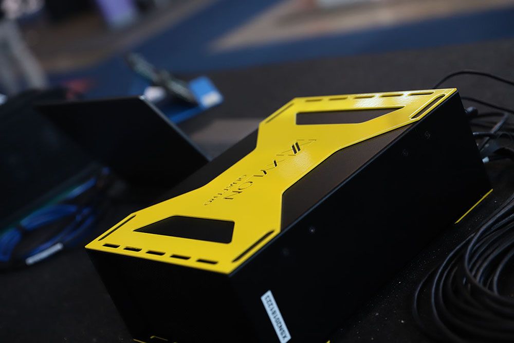 Photo shows a close up of tech on display at the ADAS expo