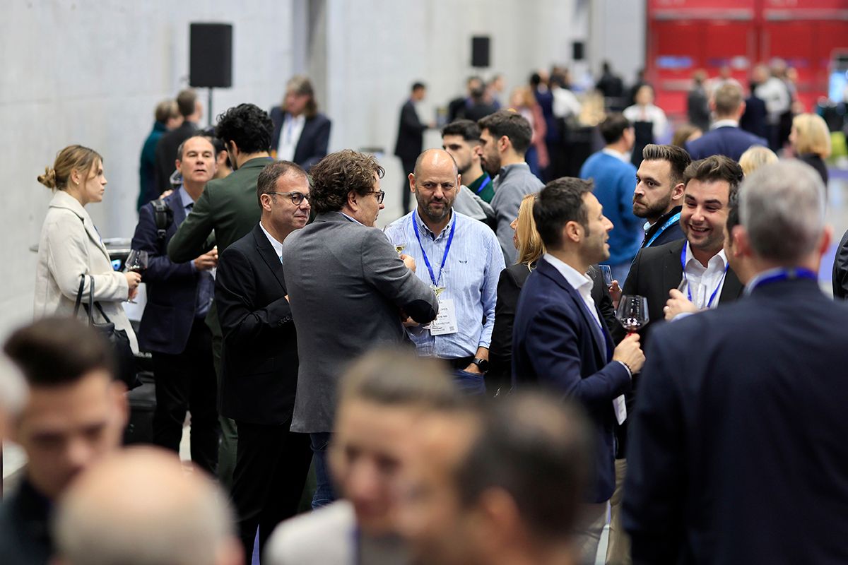 Photo shows visitors filling aisles at Automotive Testing Expo 