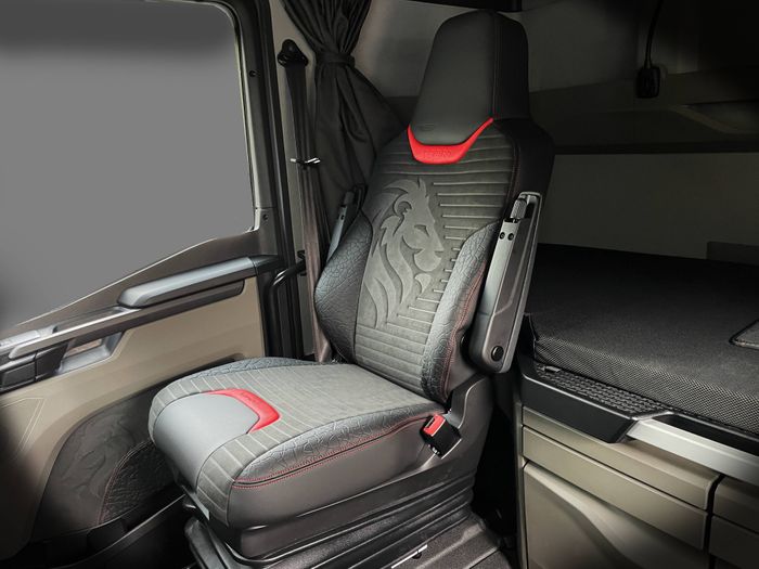 Truck interior inspired by a lion