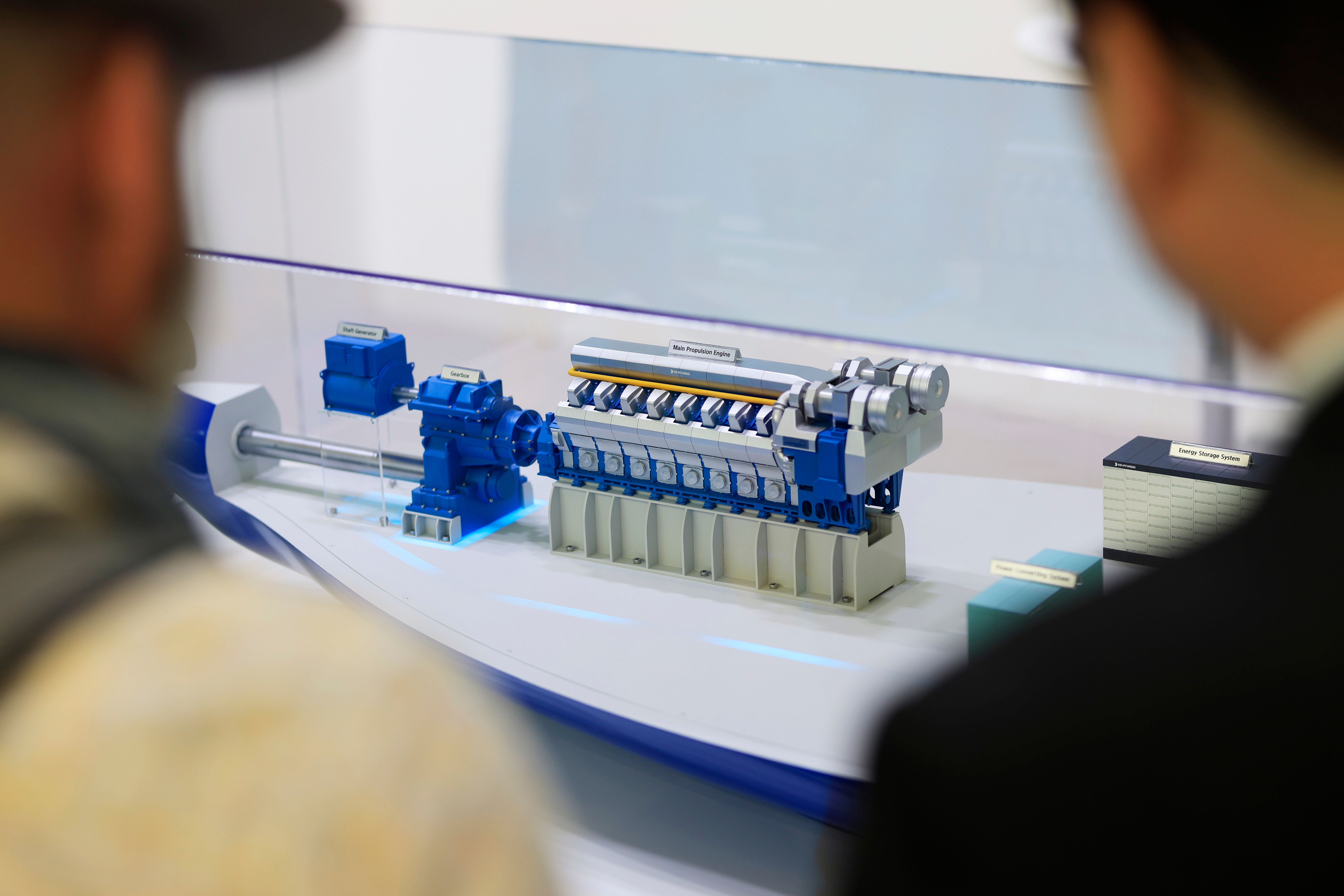 Photo shows a close up of technology on display at Autonomous Ship Expo