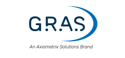 Photo shows GRAS Sound & Vibration logo