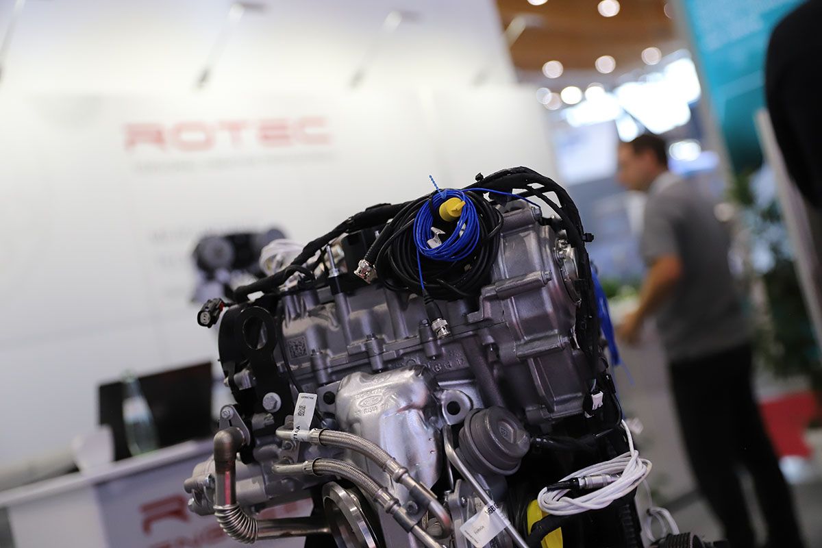 Photo shows a close up of impressive tech on display at Automotive Testing Expo in Germany