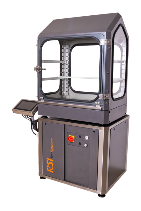 Salt spray chambers and corrosion test chambers