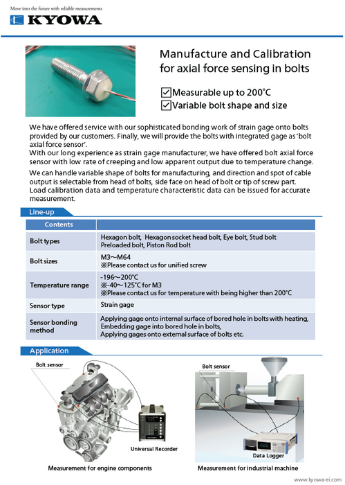 BOLT EYE - Bolt Axial Force Sensor Production and Calibration Service