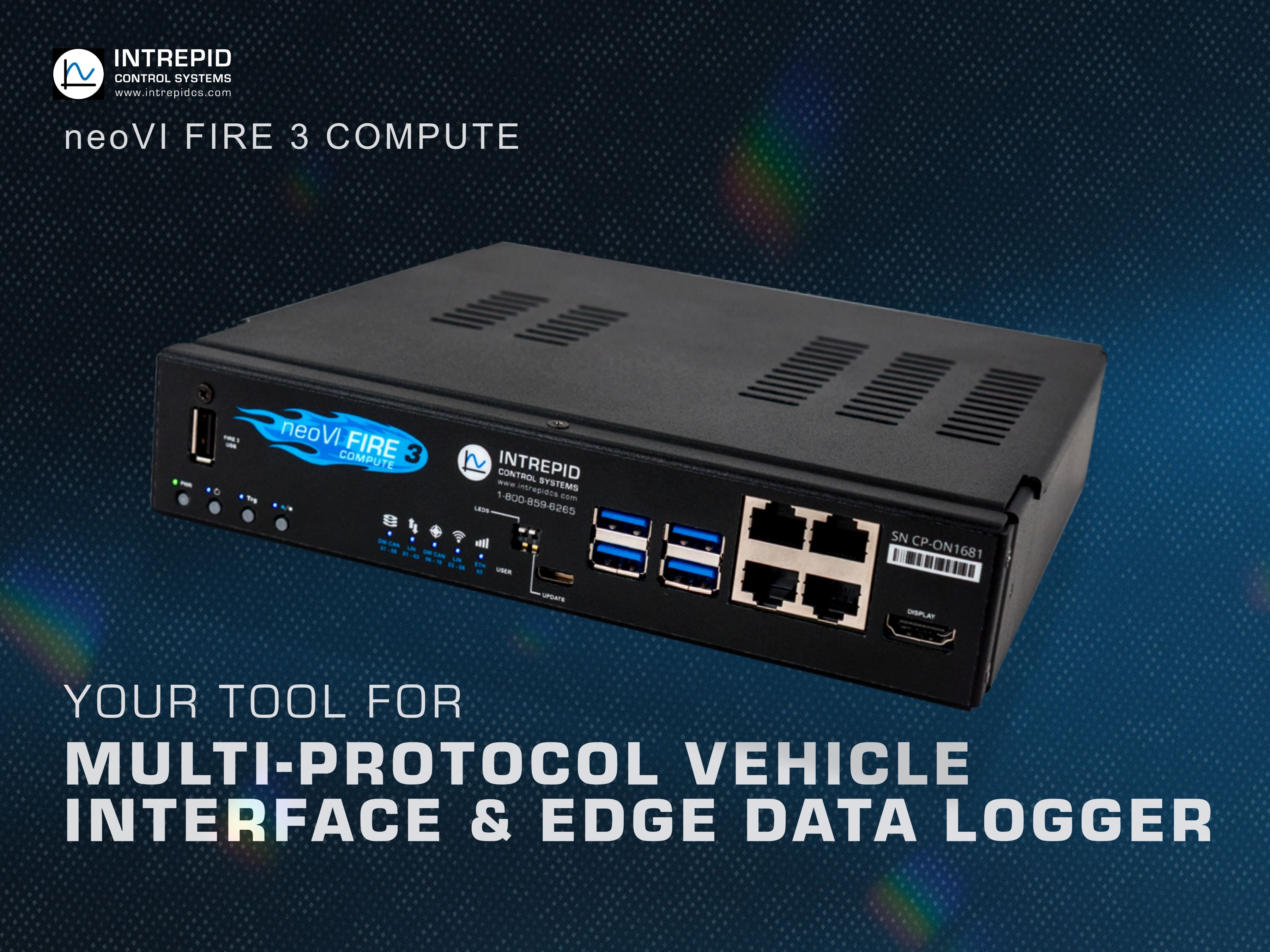 neoVI FIRE 3 COMPUTE – Edge Computing Vehicle Interface & Data Logger