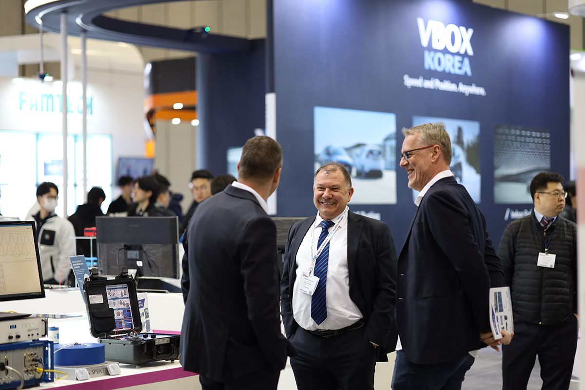 Photo shows visitors networking at Automotive Testing Expo Korea