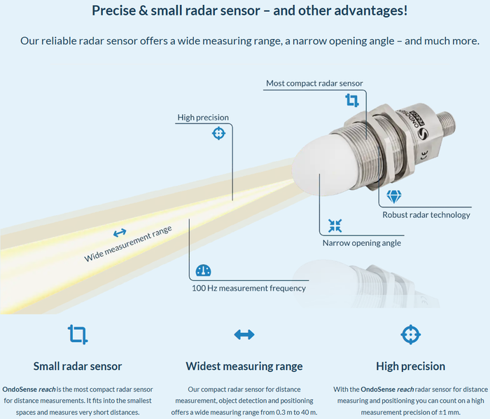 단소 경박 범용 Radar 센서(Reach, Apex)