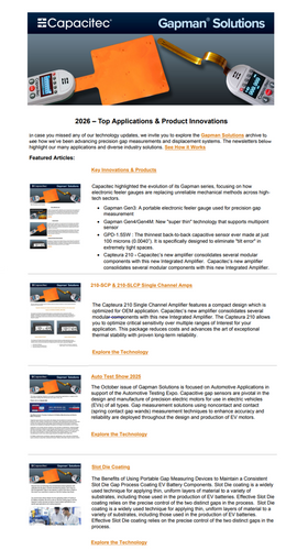 Capacitec's Gapman Solutions New Letter