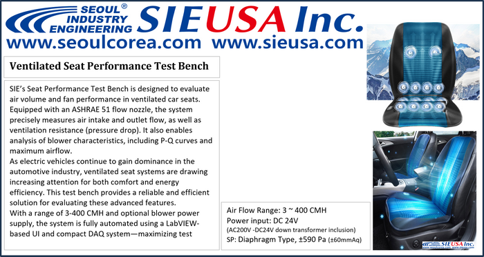 Ventilated Seat Performance Test Bench