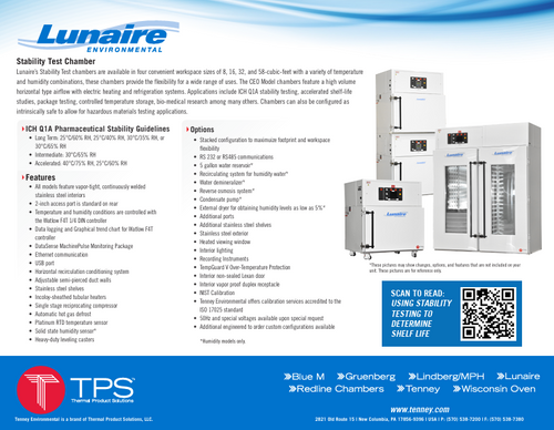 Lunaire Stability Test Chambers Brochure