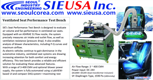 Ventilated seat performance test bench