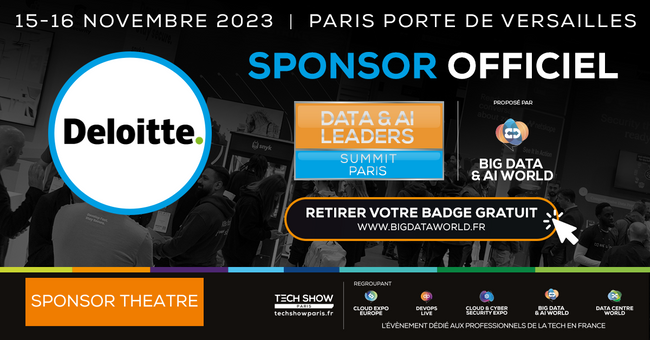 Deloitte devient SPONSOR THEATRE du salon Data & AI Leaders Summit Paris 2023