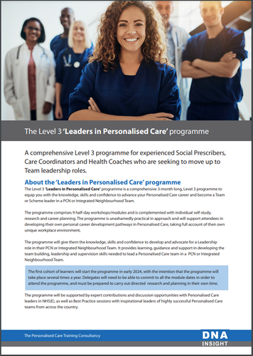 DNA Insight Level 3 - 'Leaders in Personalised Care' Program