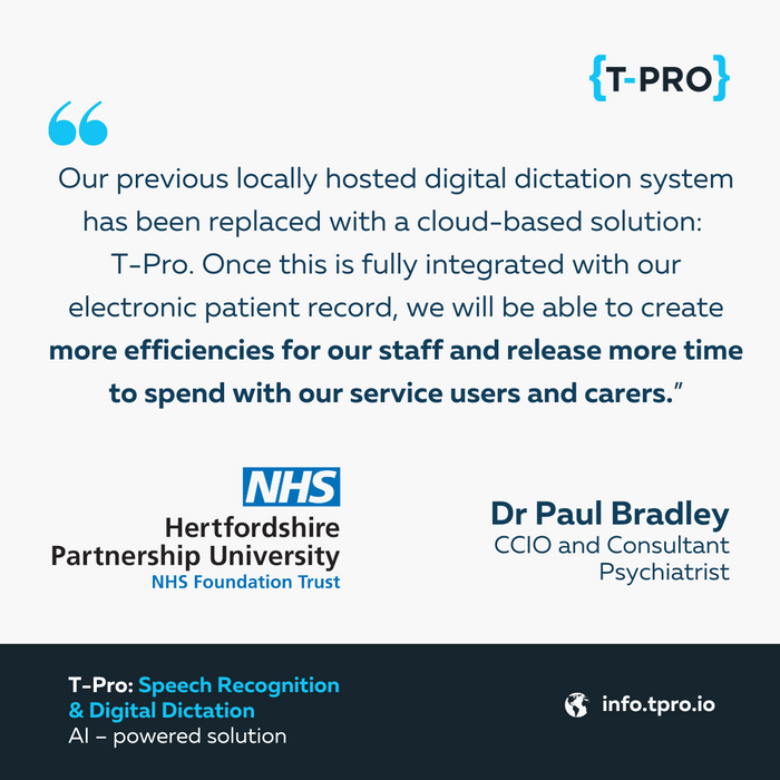 T-Pro & Hertfordshire Partnership University NHS Foundation Trust