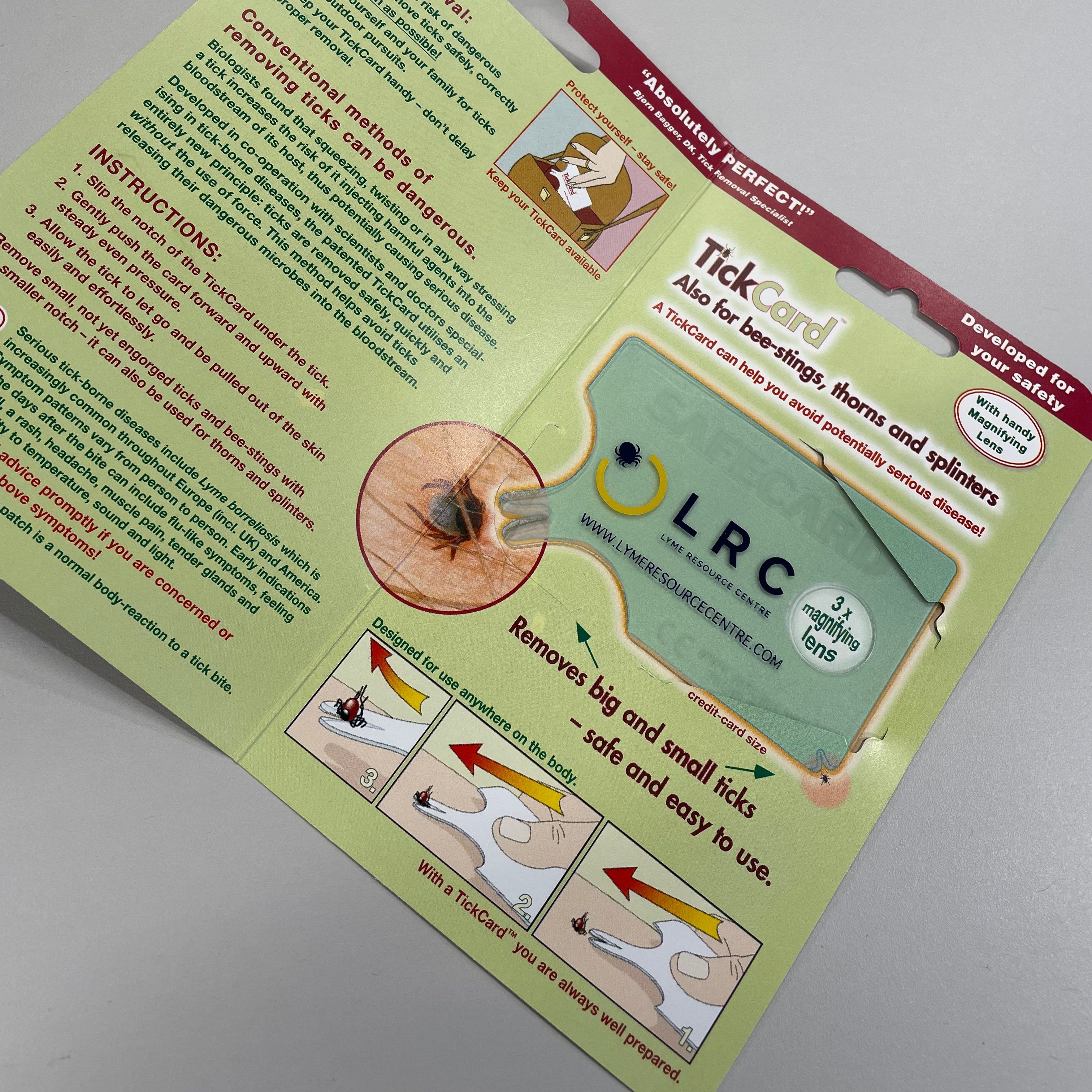 Tick removal card