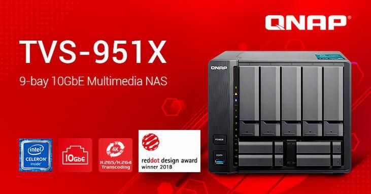 QNAP Completes its 9-bay NAS Lineup: Introducing the Award-Winning TVS-951X 10GBASE-T Multimedia NAS, Powered by 7th-generation Intel® Processor