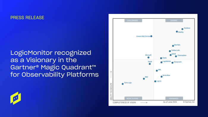 LogicMonitor Recognized as a Visionary in the Gartner® Magic Quadrant™ for Observability Platforms, 2024