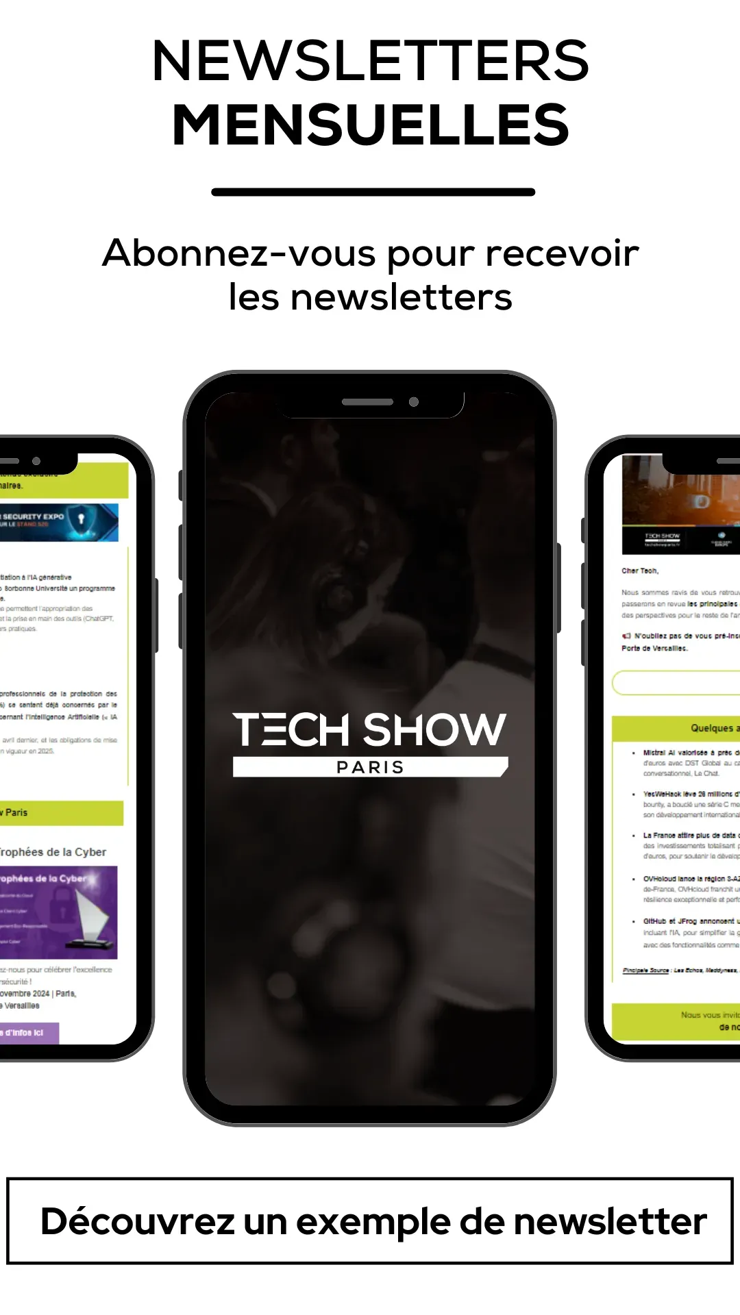 Newsletter mensuelles Tech Show Paris