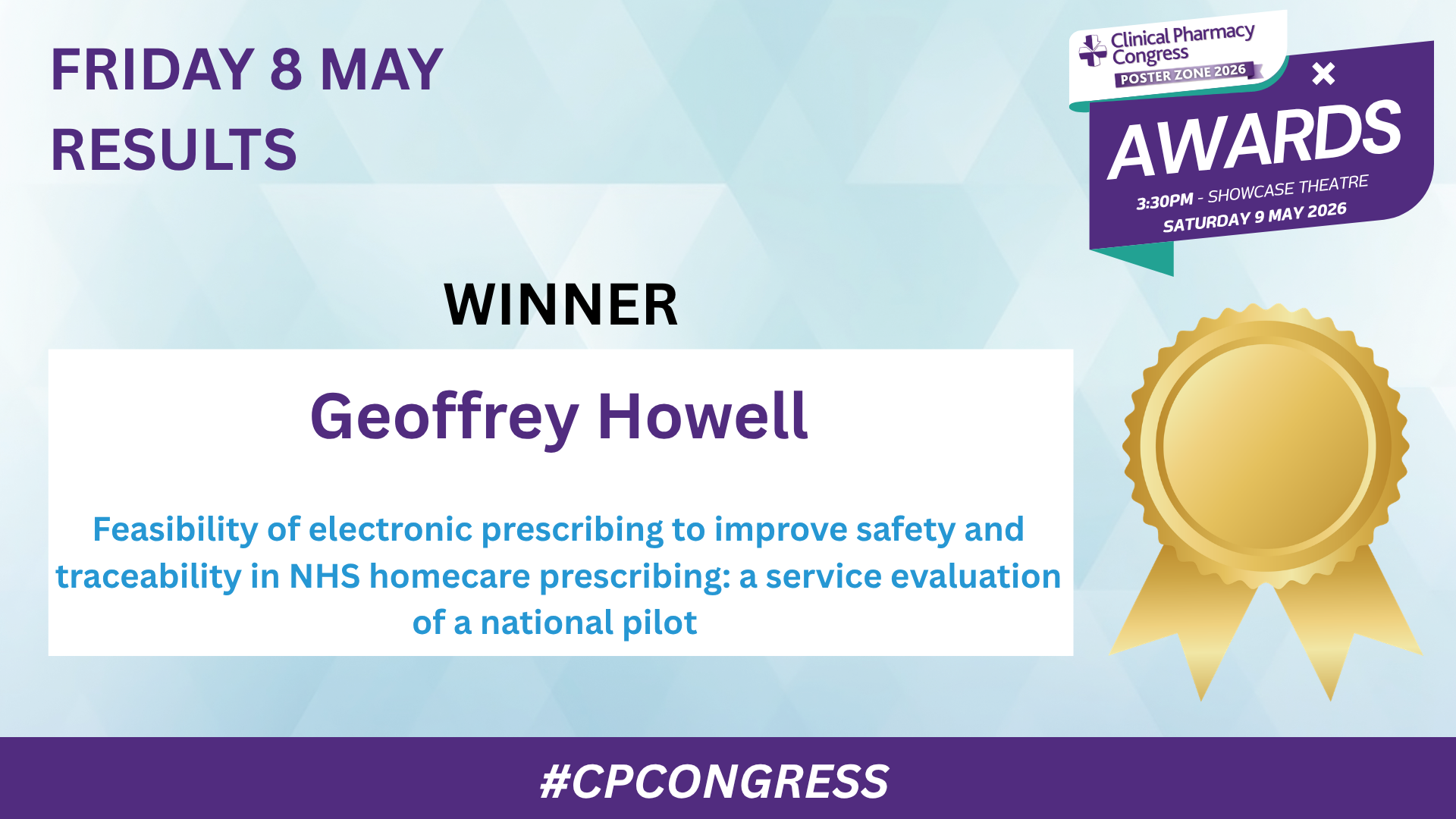 Geoffrey Howell  Feasibility of electronic prescribing to improve safety and traceability in NHS homecare prescribing: a service evaluation of a national pilot 