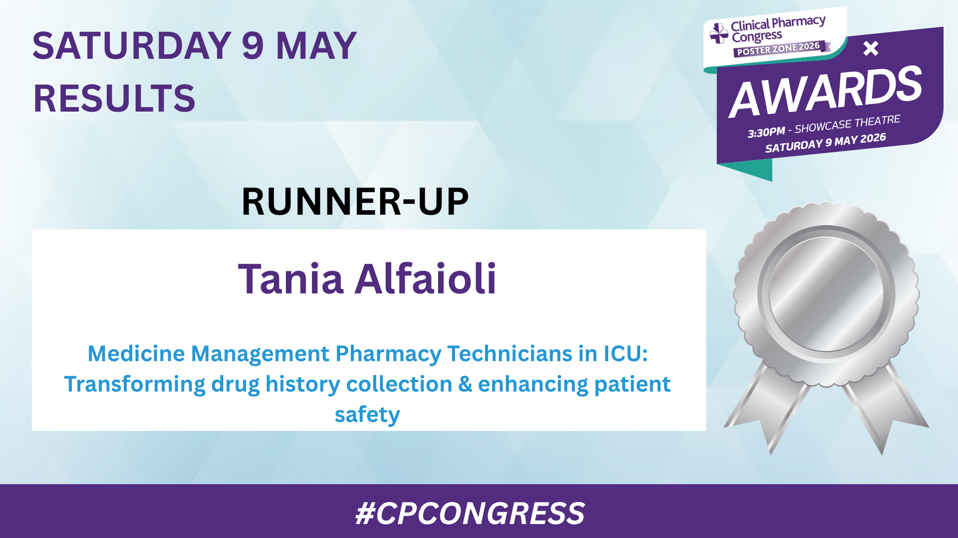 Tania Alfaioli  Medicine Management Pharmacy Technicians in ICU: Transforming drug history collection & enhancing patient safety