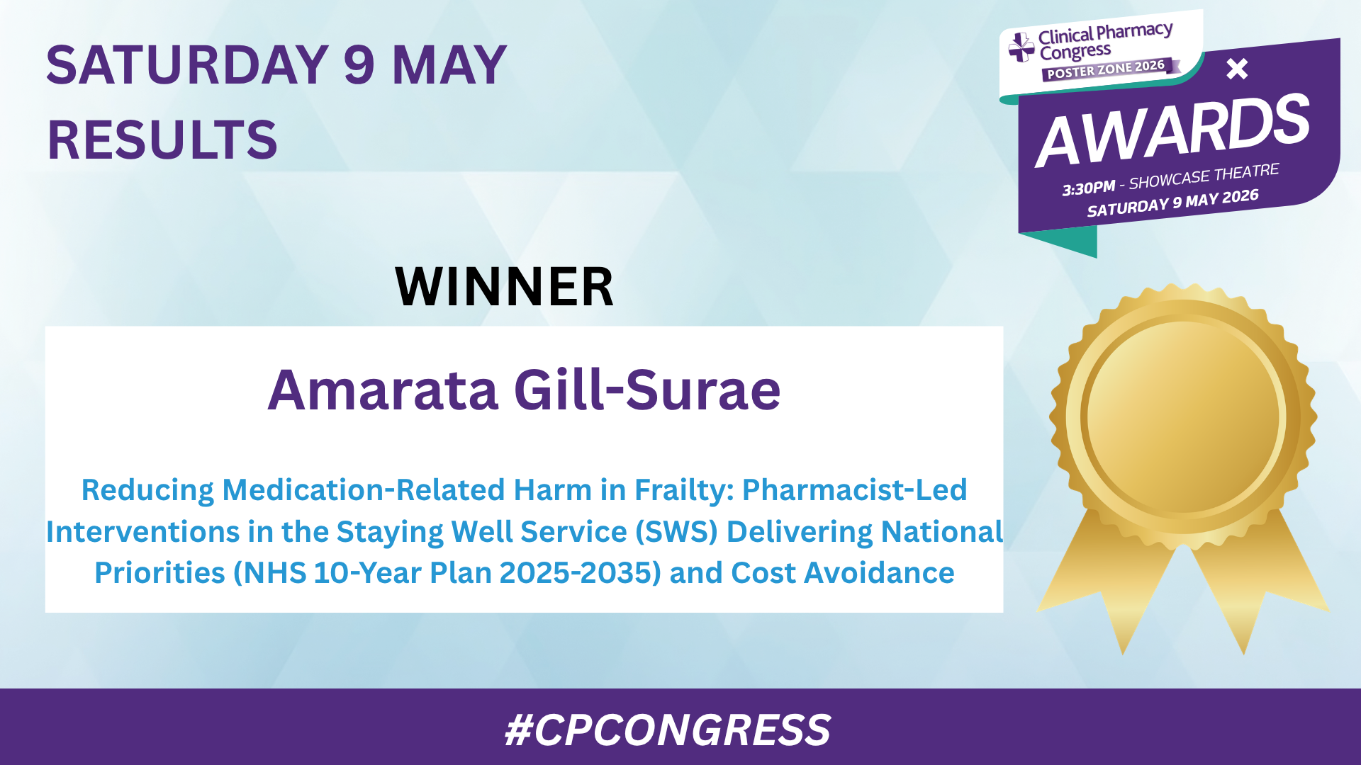 Amarata Gill-Surae  Reducing Medication-Related Harm in Frailty: Pharmacist-Led Interventions in the Staying Well Service (SWS) Delivering National Priorities (NHS 10-Year Plan 2025-2035) and Cost Avoidance